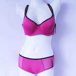 Multi-functional plain color nylon women sport bra set